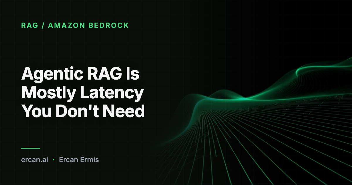 Agentic RAG Is Mostly Latency You Don't Need