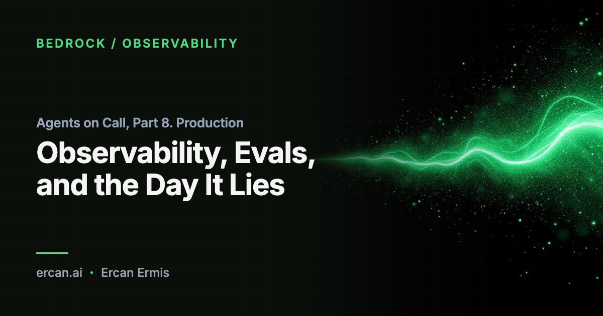 Agents on Call, Part 8. Production: Observability, Evals, and the Day It Lies