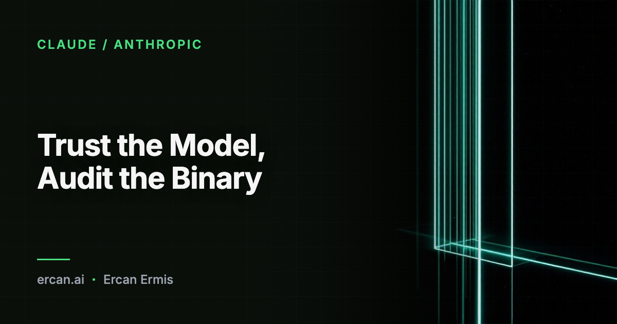 Trust the Model, Audit the Binary