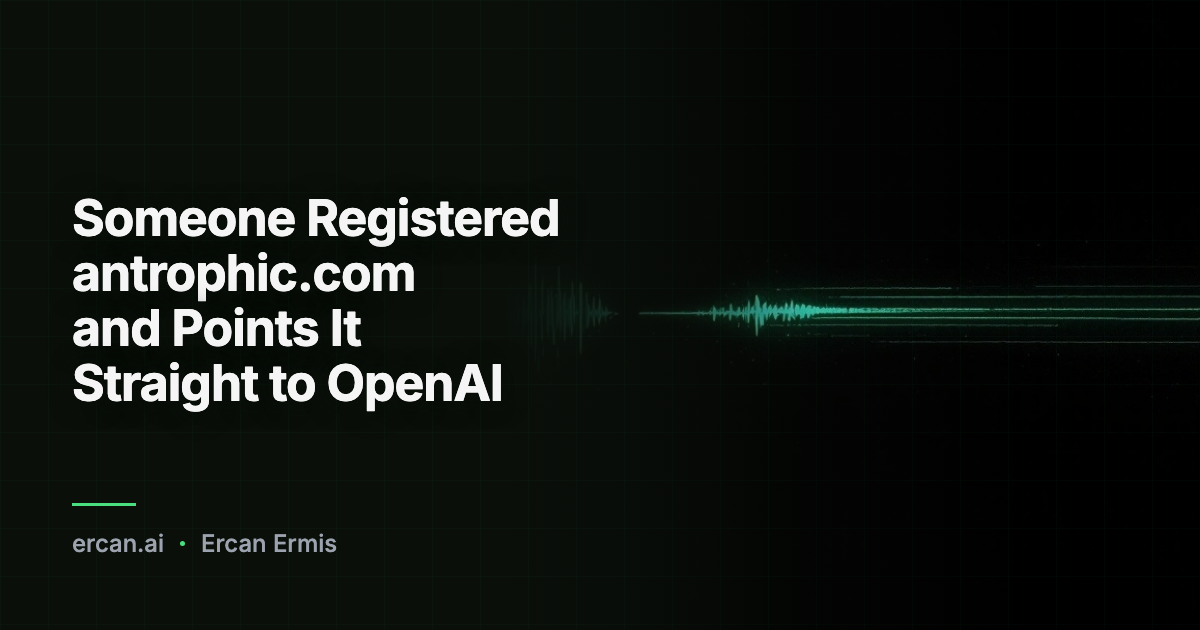 Someone Registered antrophic.com and Points It Straight to OpenAI